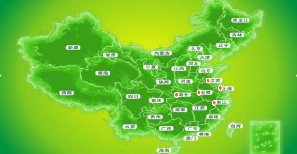 公司资料中的经营布局地图示意